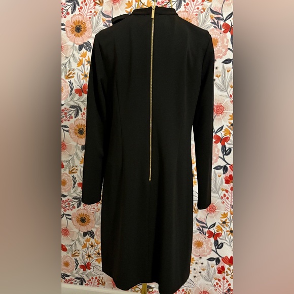 Calvin Klein Black Sheath Dress with Long Sleeves - Picture 2 of 4